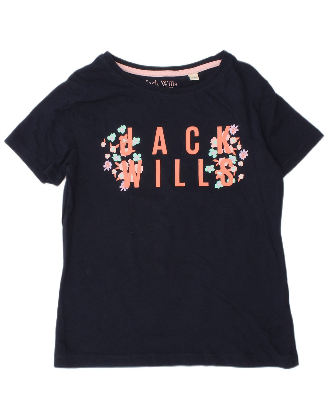Tricou grafic pentru fete JACK WILLS Top 8-9 ani Bumbac bleumarin