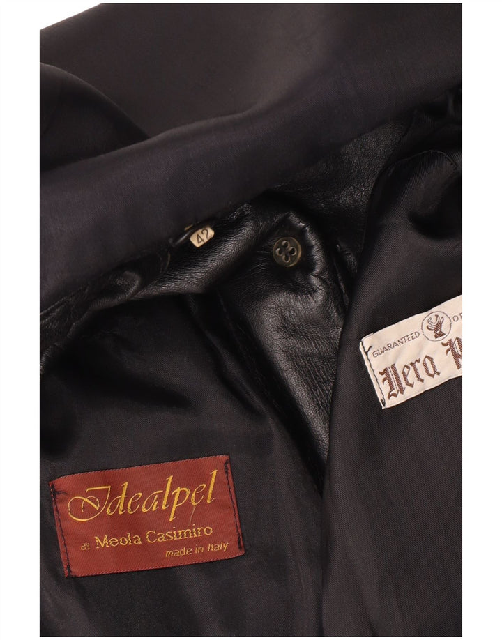Geaca de piele vintage pentru femei IT 42 Medium Black Leather
