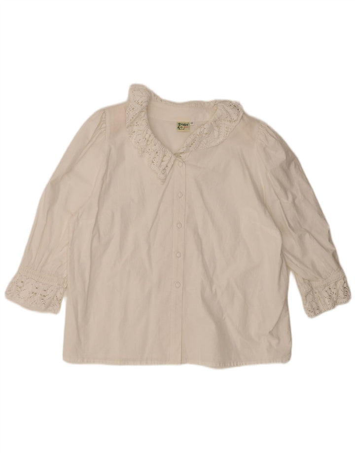 Bluză cămașă pentru femei Distler cu mâneci 3/4 EU 48 2XL Alb