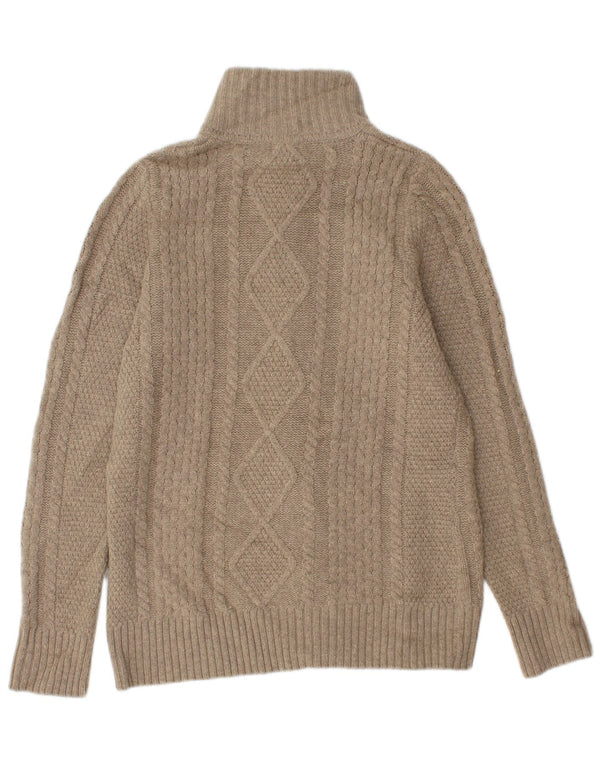 Pulover cardigan pentru femei L.L.BEAN UK 12 Medium Beige Merinos Wool