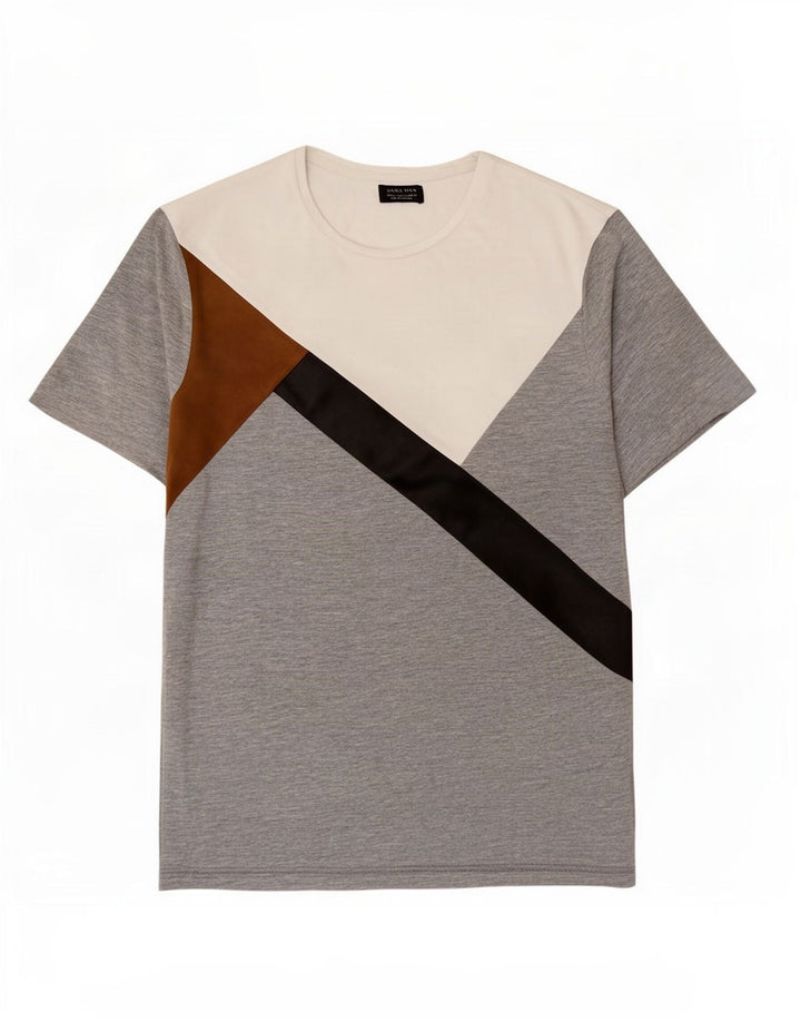 Tricou pentru bărbați Zara Top XL Gri Colorblock