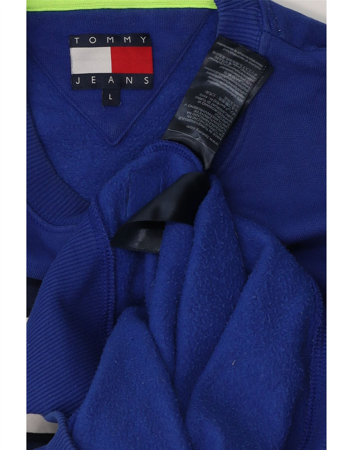 Hanorac grafic pentru bărbați Tommy Hilfiger Pulover mare, albastru, bumbac