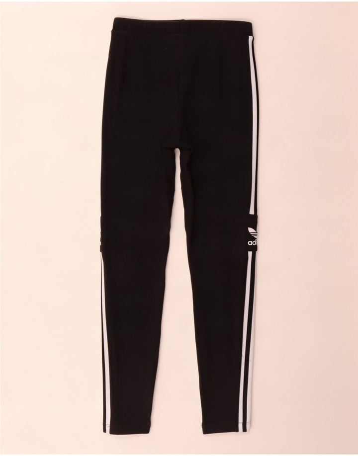 Leggings grafic Adidas pentru femei UK 12, bumbac mediu negru