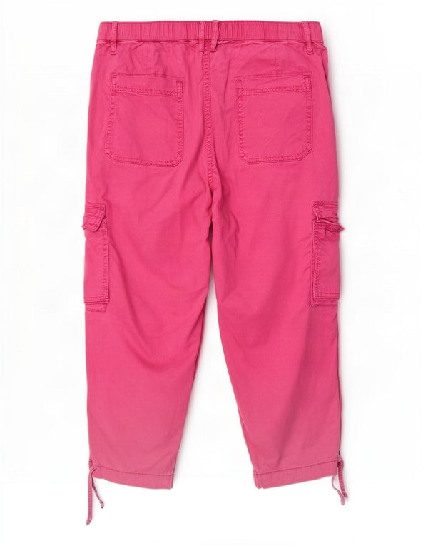 Marks & Spencer Pantaloni Cargo Capri pentru femei UK 12 Medium W30 L22 Roz