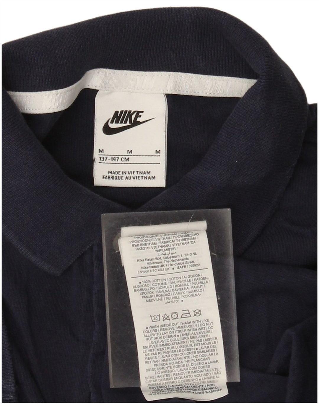 Tricou polo Nike pentru băieți 10-11 ani, medie, bumbac bleumarin