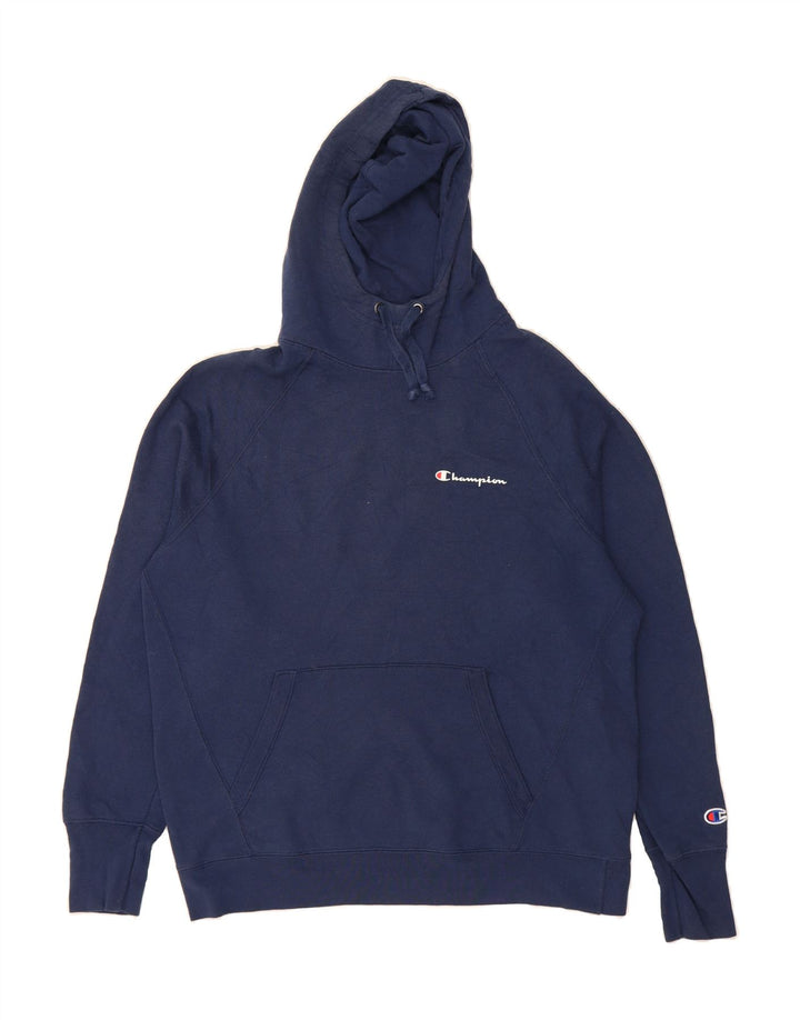 CHAMPION Womens Hoodie Jumper UK 16 Large Navy Blue Polyester Vintage Champion and Second-Hand Champion from Messina Hembry 