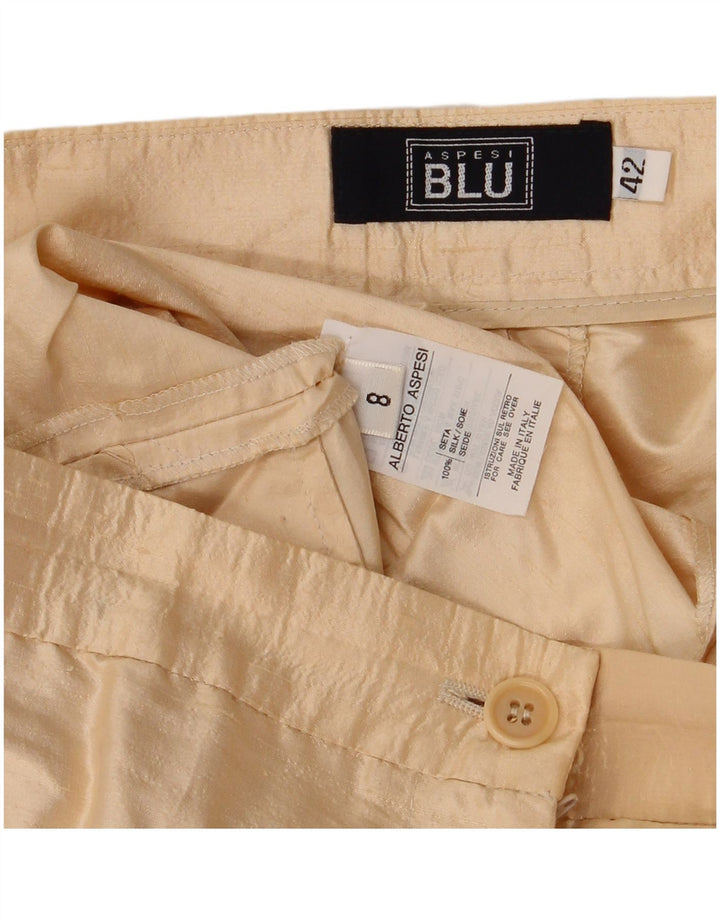 Aspesi Pantaloni chino subțiri pentru femei IT 42 Medium W30 L29 Bej Mătase