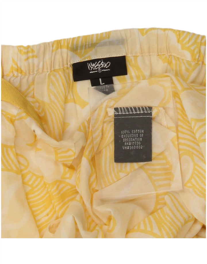 Bluză scurtă pentru femei MOSSIMO UK 16, mare, galben, din bumbac floral