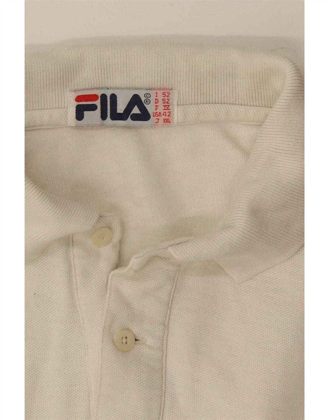 Tricou polo cu mânecă lungă pentru bărbați Fila US 42 Large White