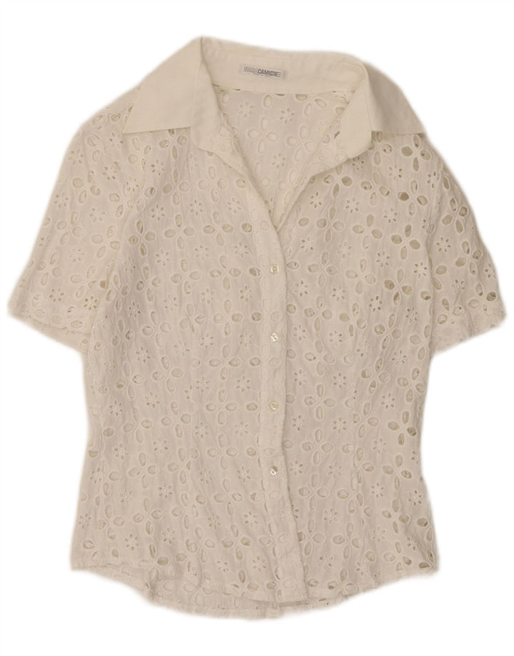 Cămașă cu mânecă scurtă pentru femei Naracamicie UK 12 Medium White Floral