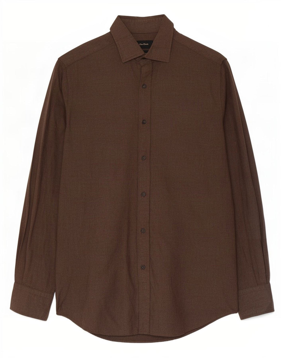 Cămașă Massimo Dutti Bărbați Mic Maro Bumbac