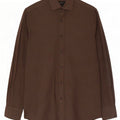 Cămașă Massimo Dutti Bărbați Mic Maro Bumbac