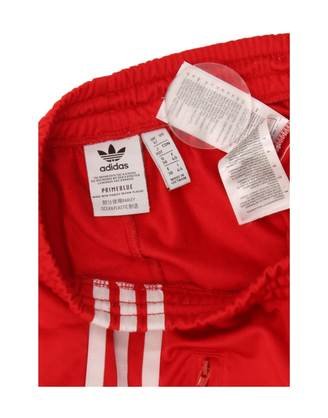 Pantaloni de trening Adidas pentru femei UK 12 Poliester roșu mediu