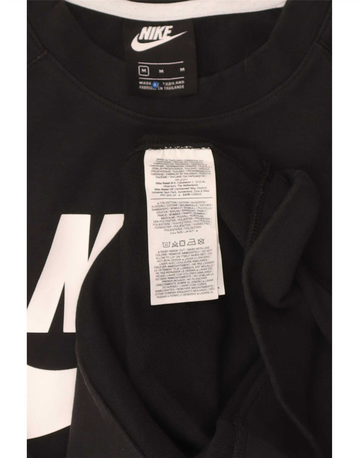 Hanorac grafic pentru bărbați Nike Pulover mediu din bumbac negru