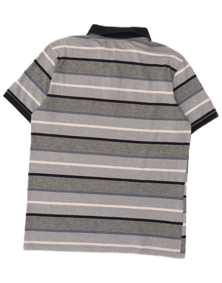 Tricou polo pentru bărbați Penguin, bumbac cu dungi gri mediu