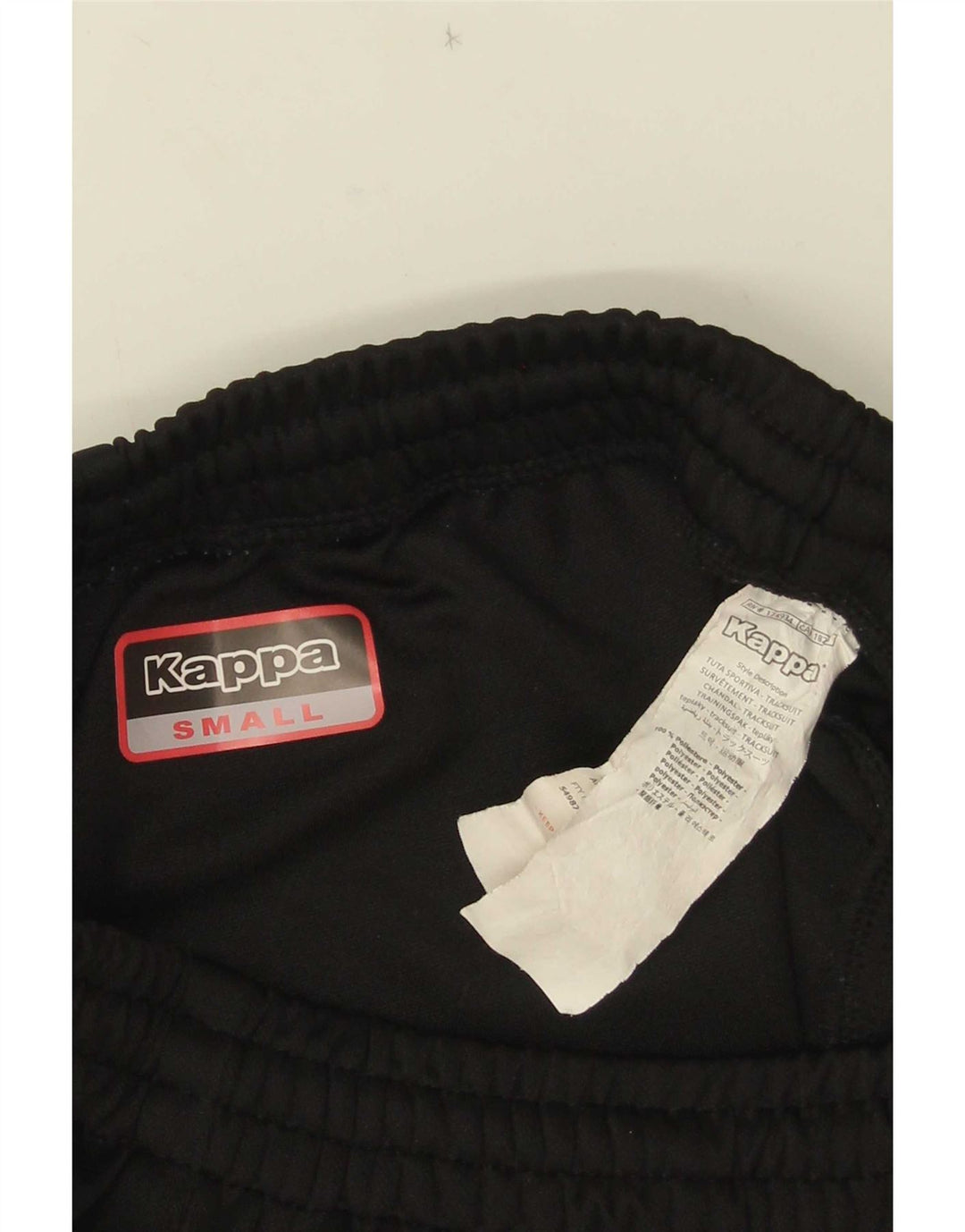 Pantaloni de trening cu grafică pentru bărbați Kappa, poliester negru mic