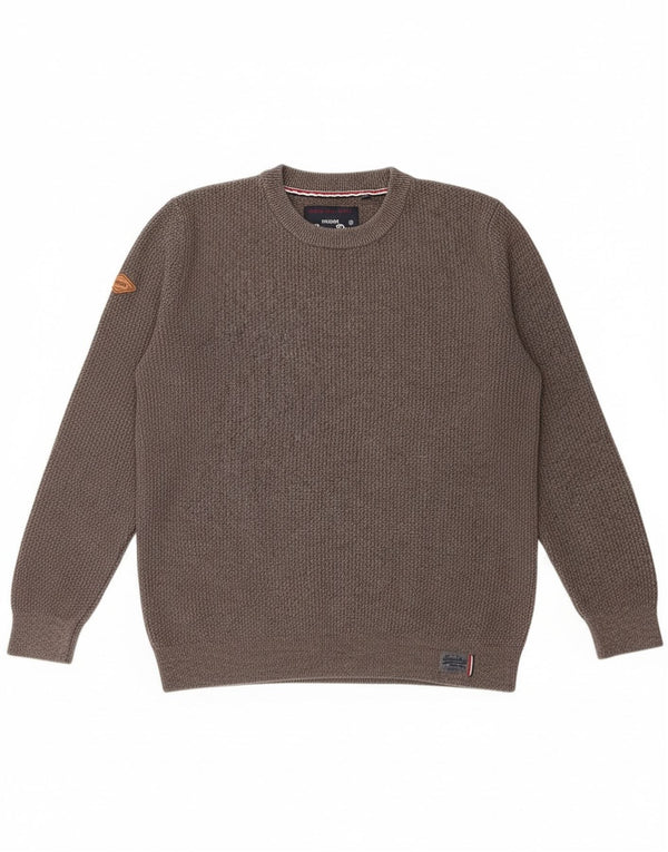 Pulover Superdry pentru bărbați cu gât crew, bumbac gri 2XL