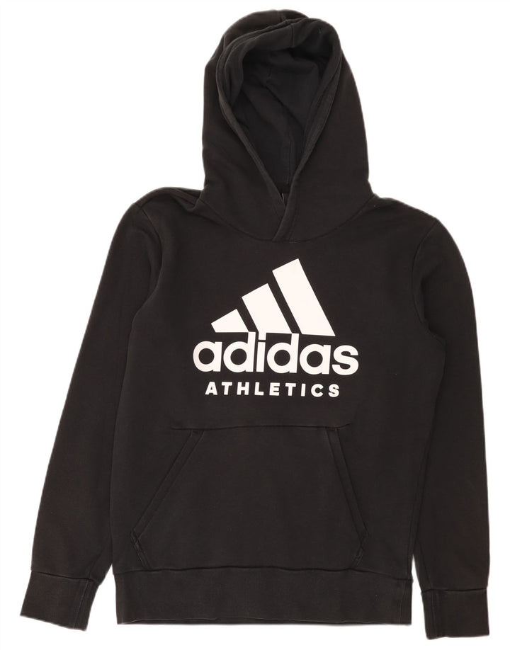 Pulover cu glugă grafic pentru bărbați Adidas, mediu negru