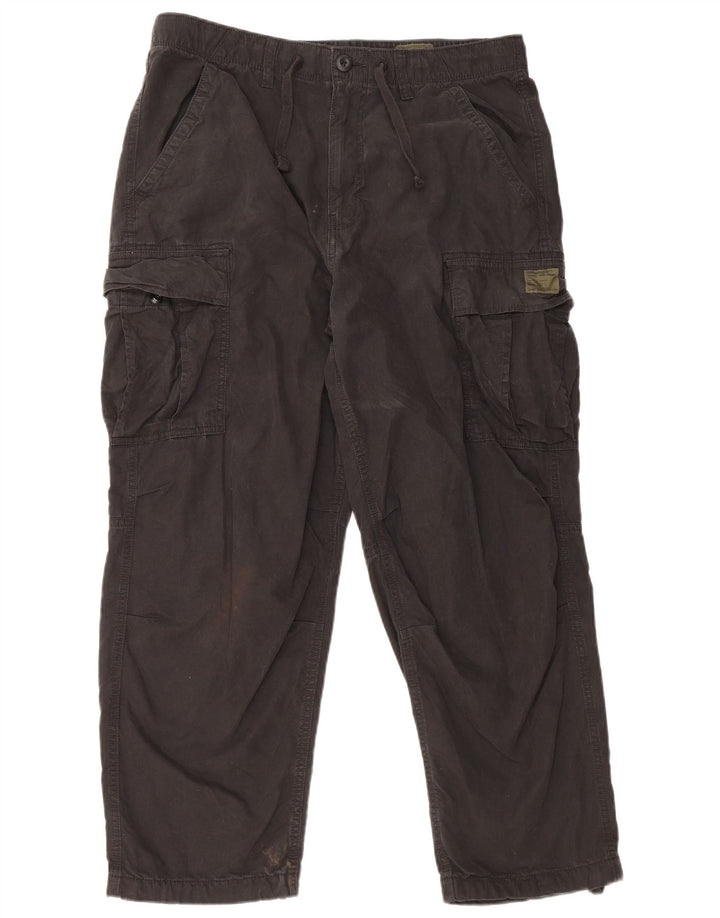 Pantaloni cargo drepti pentru bărbați Superdry W34 L27 bumbac negru