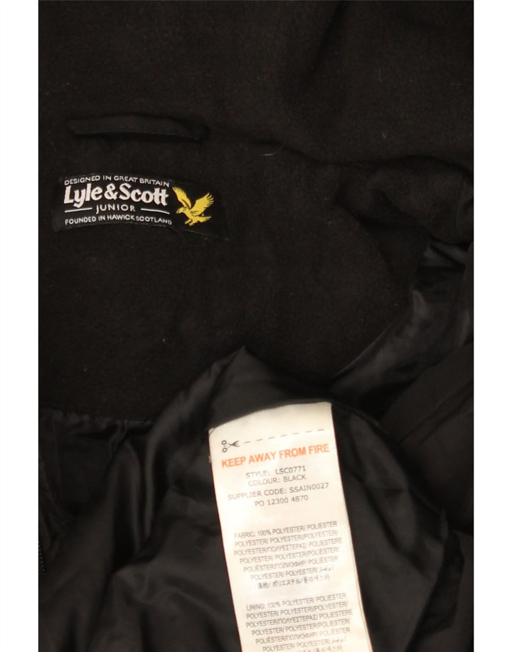 LYLE & SCOTT Palton căptușit cu glugă pentru băieți 15-16 ani poliester negru