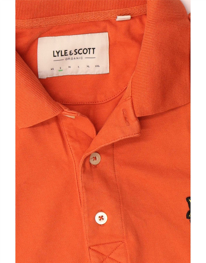Tricou polo Lyle & Scott pentru bărbați, bumbac portocaliu mic