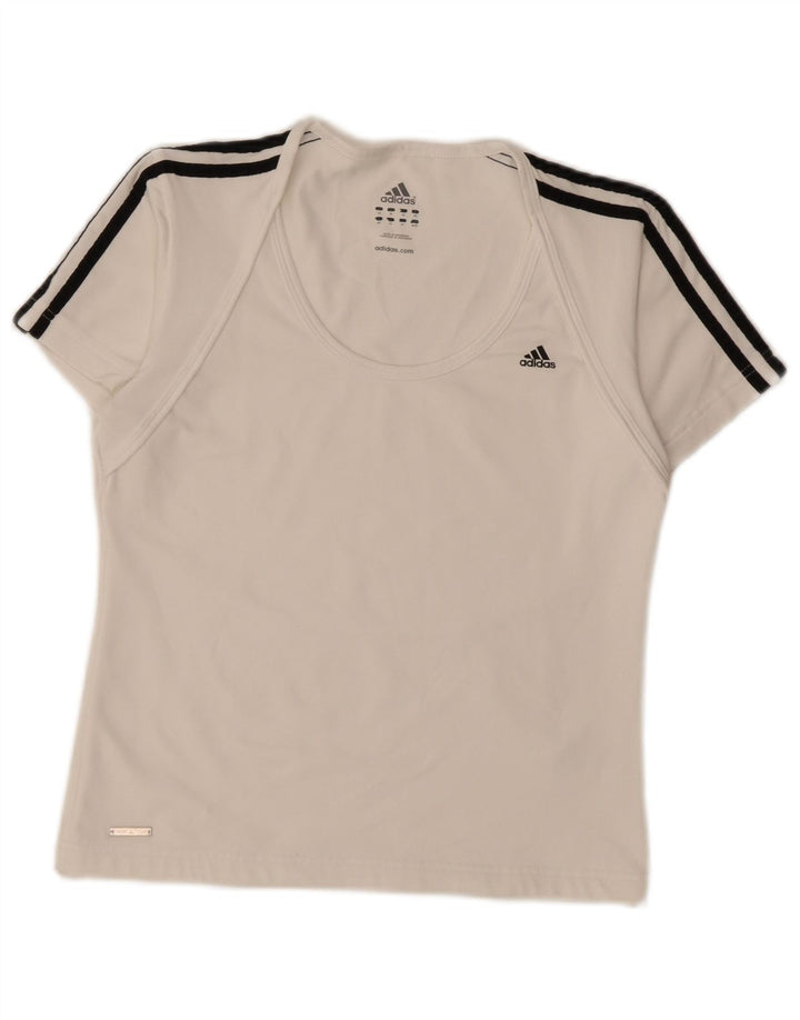Tricou Adidas Climacool pentru femei Top UK 14 Poliester alb mediu