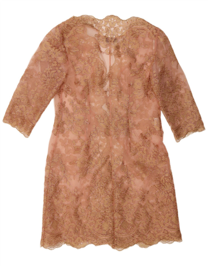CABOTINE DONNA Womens Long Sleeve A-Line Dress IT 42 Medium Pink Wedding