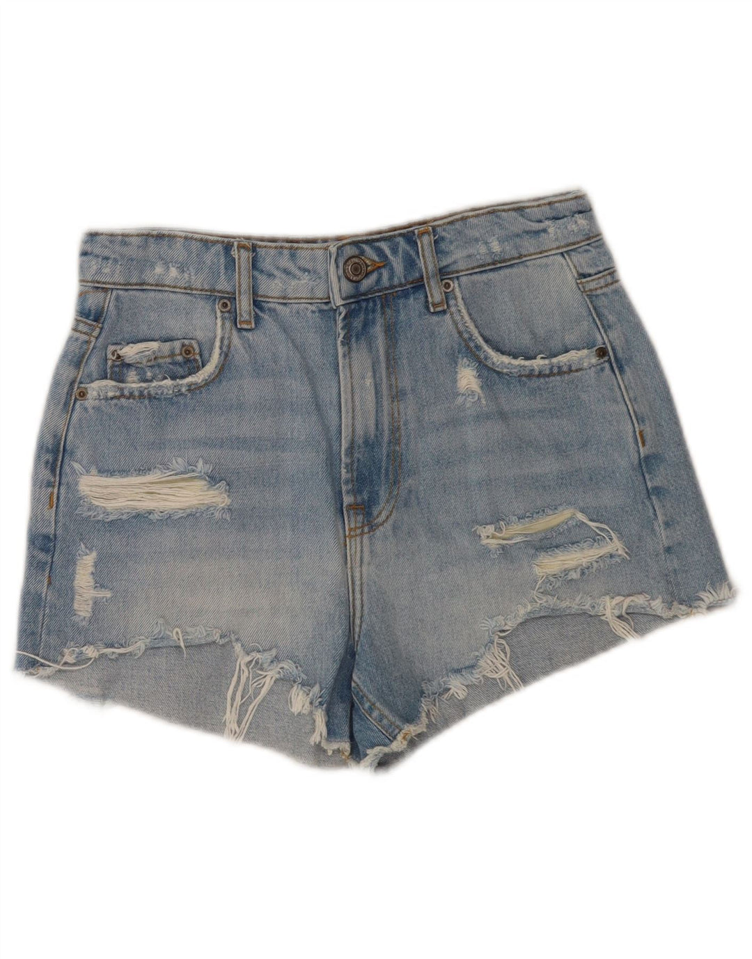 Pantaloni scurți din denim învechit pentru femei Zara EU 36 XS W26 Albastru