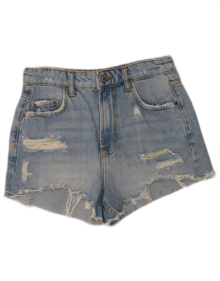 Pantaloni scurți din denim învechit pentru femei Zara EU 36 XS W26 Albastru