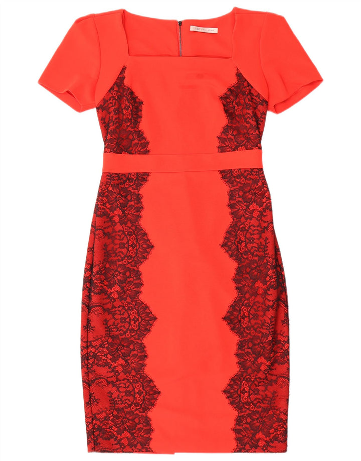 Rochie teacă pentru femei Marks & Spencer UK 12 Medium Red Floral Poliester