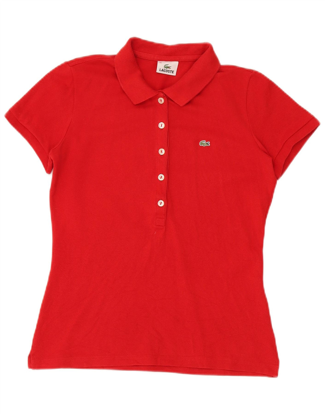 Tricou polo Lacoste pentru femei Mărimea 40 bumbac roșu mediu