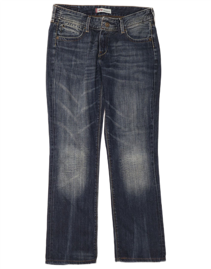 Blugi drepti pentru femei Levi's 470 W31 L34 Bumbac albastru