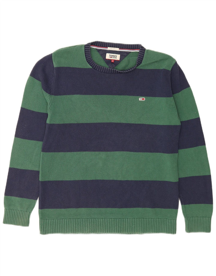 Pulover Tommy Hilfiger pentru bărbați, cu decolteu, verde mediu, cu dungi