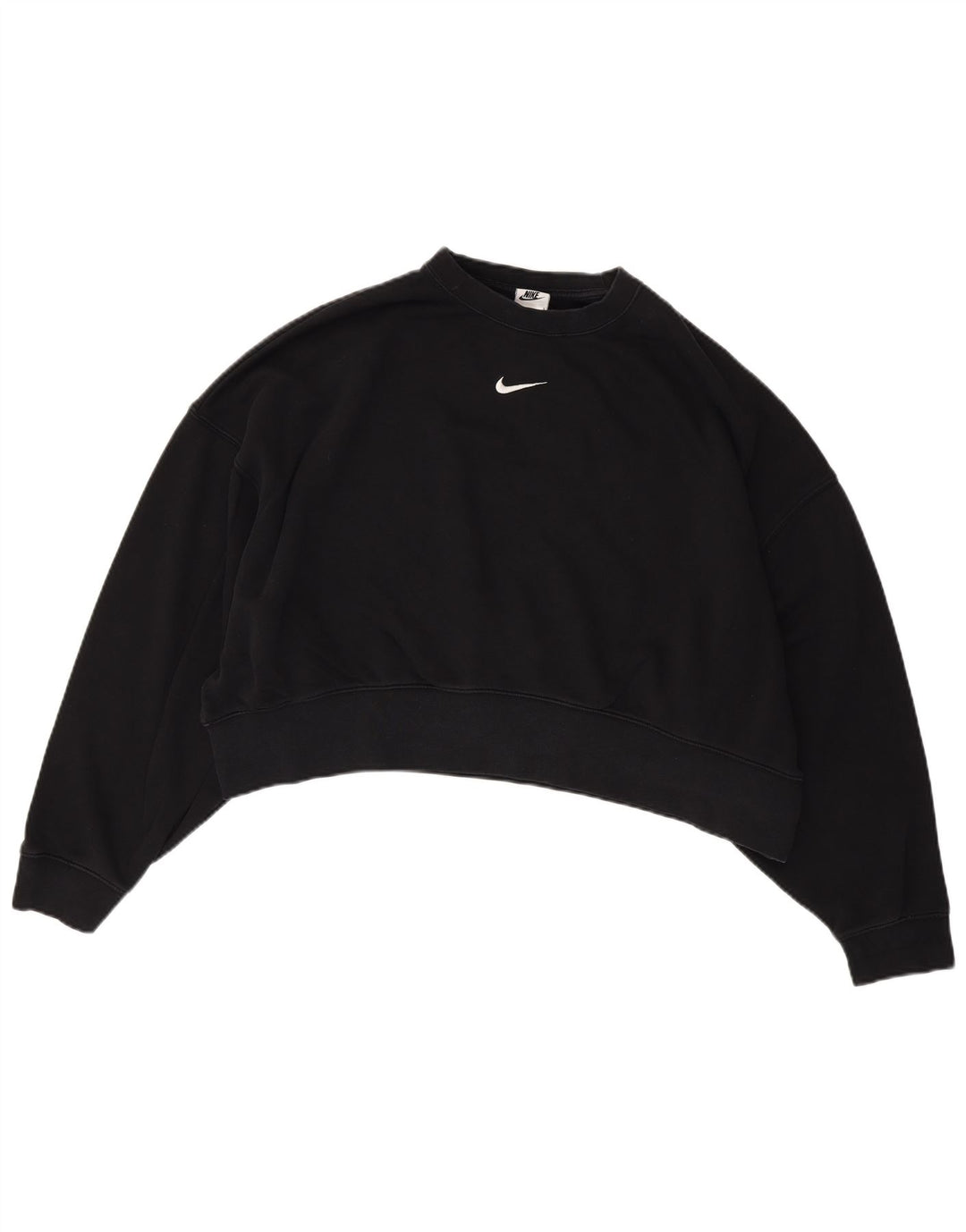 Pulover NIKE Crop Oversized pentru femei UK 14 Bumbac mediu negru
