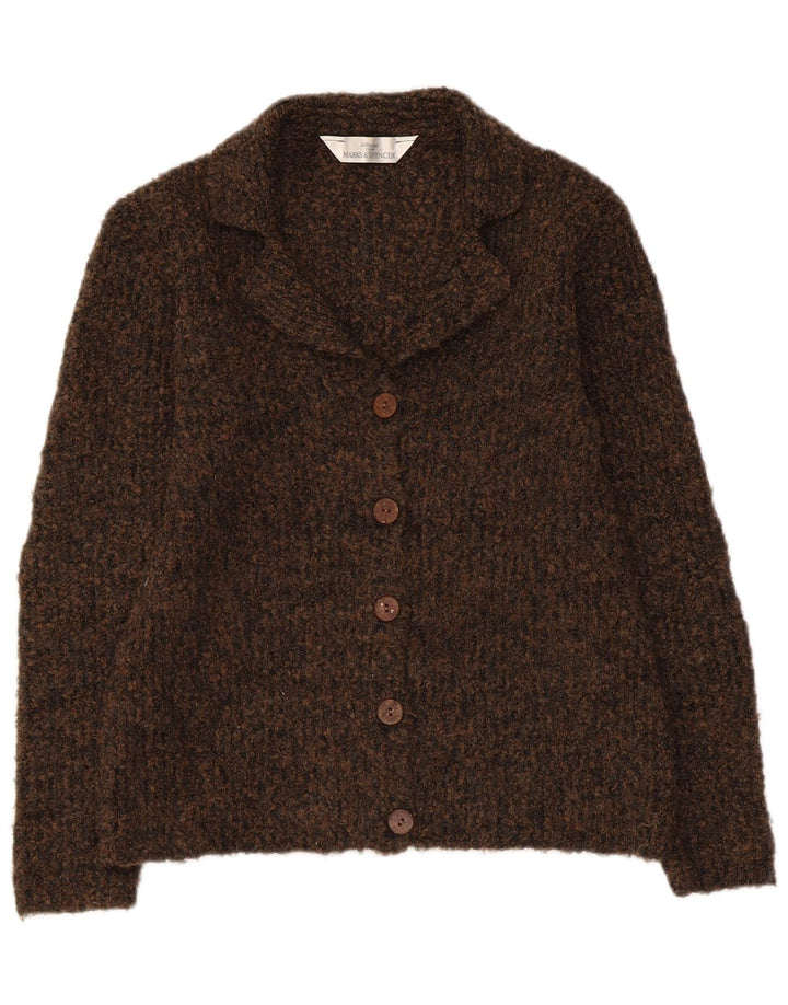 MARKS & SPENCER Pulover cardigan pentru femei UK 10 mic maro cu pete