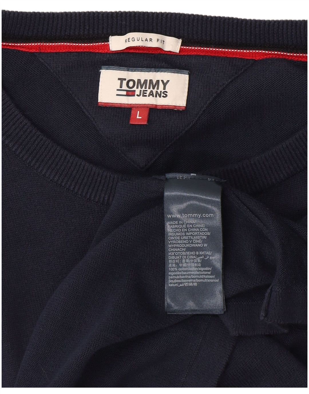 TOMMY HILFIGER Hanorac pentru bărbați, cu croiala normală, cu grafică. Pulover mare, bleumarin