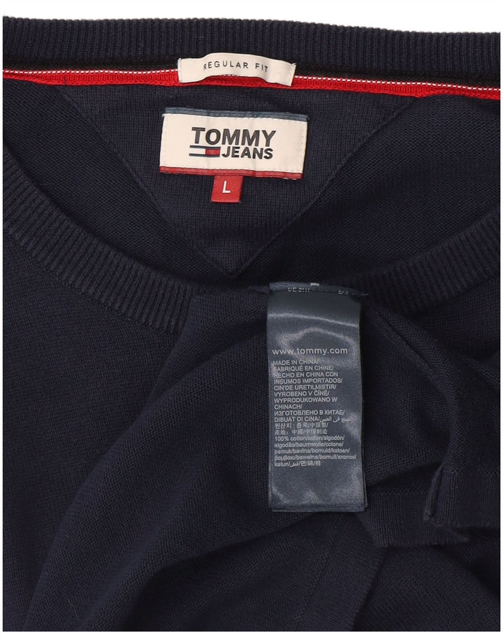 TOMMY HILFIGER Hanorac pentru bărbați, cu croiala normală, cu grafică. Pulover mare, bleumarin