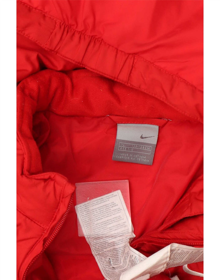 Jachetă căptușită cu glugă Nike pentru băieți 7-8 ani XL poliester color bloc roșu