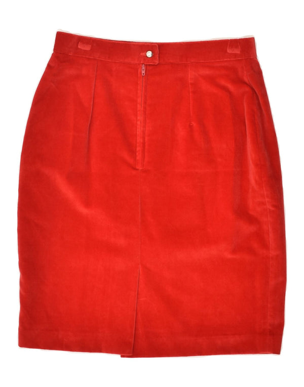 Fusta creion pentru femei VINTAGE cu talie înaltă IT 44 Medium W28 Bumbac roșu