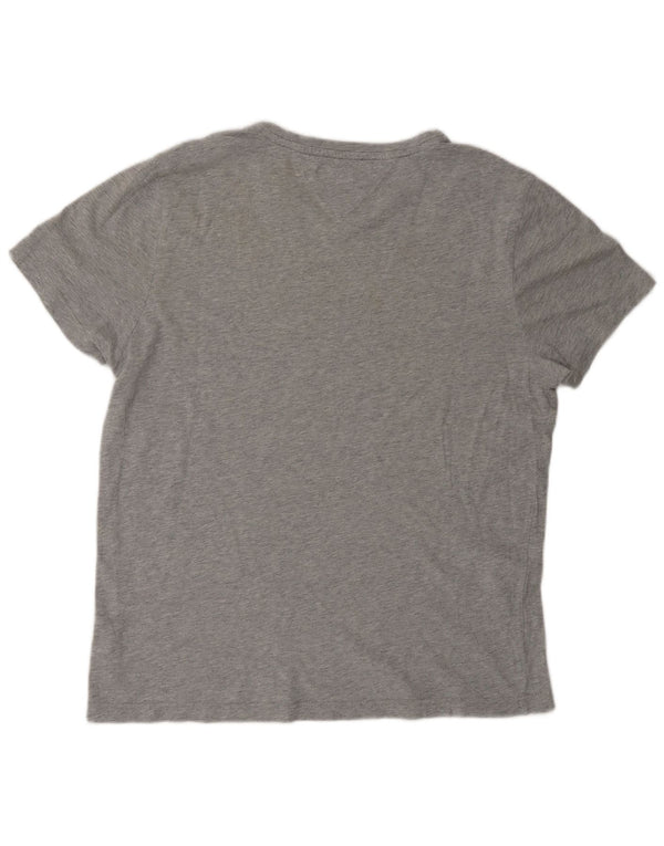 Tricou grafic Tommy Hilfiger pentru femei Top UK 16 mare, gri bumbac cu pete