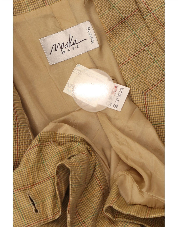 Jachetă Blazer Femei Maska cu 2 nasturi IT 42 Medium Beige Check Bumbac