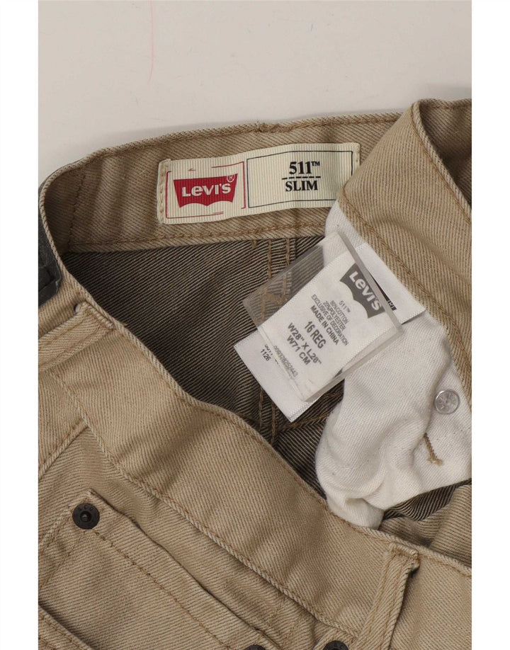 Pantaloni scurți Levi's Boys 511 Denim 15-16 ani W28 Kaki Bumbac