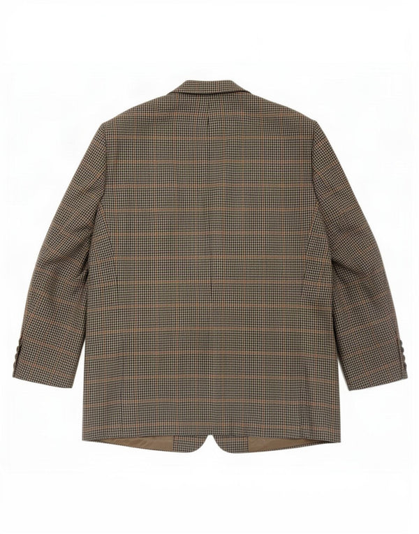 BROOK TAVERNER Jachetă cu 2 nasturi pentru bărbați UK 46 3XL Gri Houndstooth
