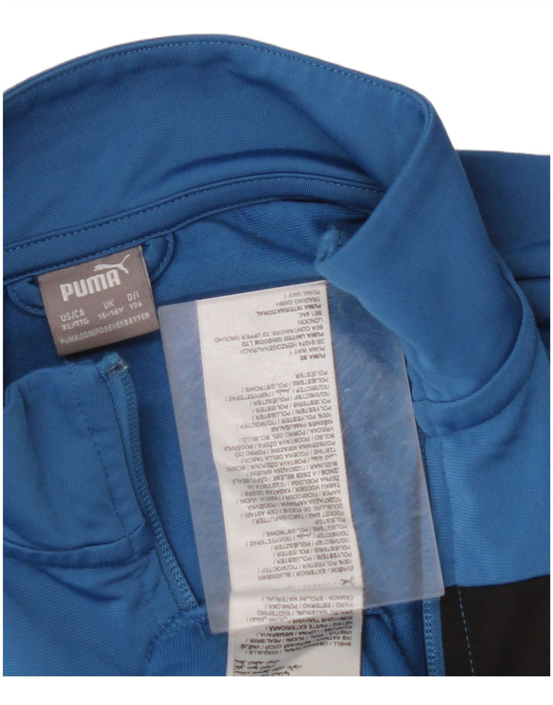Jachetă de trening PUMA pentru băieți 15-16 ani, albastru, poliester