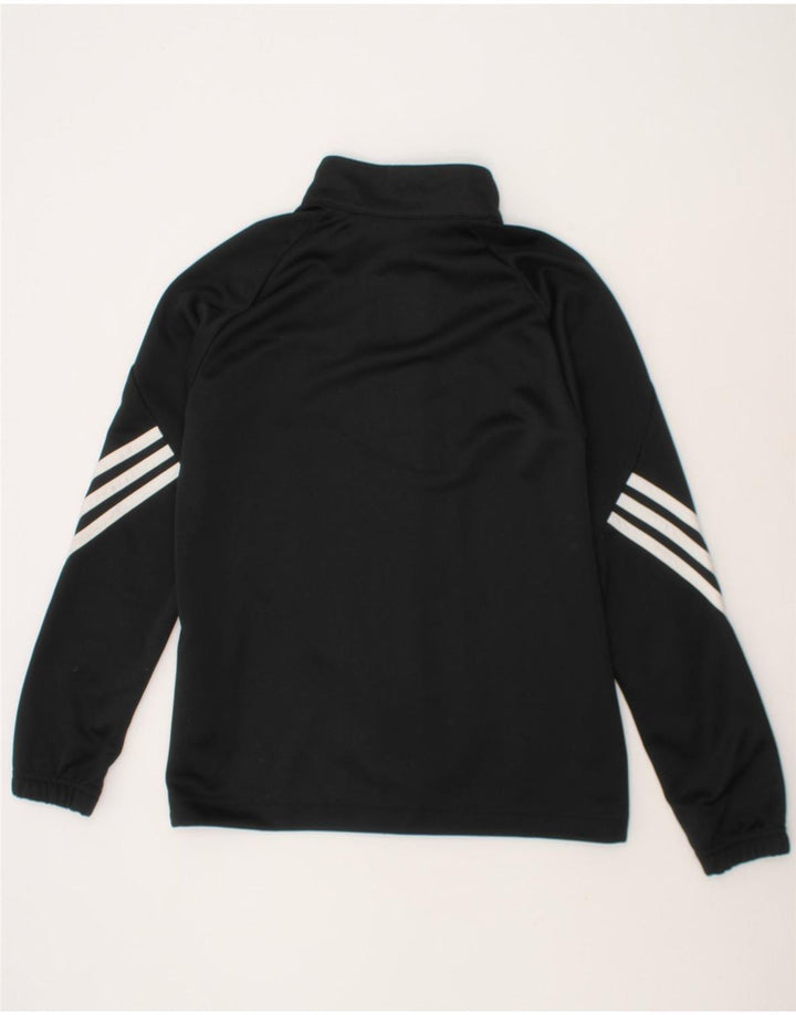 ADIDAS Boys Climalite Tracksuit Top Jacket 9-10 Years Black Polyester Vintage Adidas and Second-Hand Adidas from Messina Hembry 