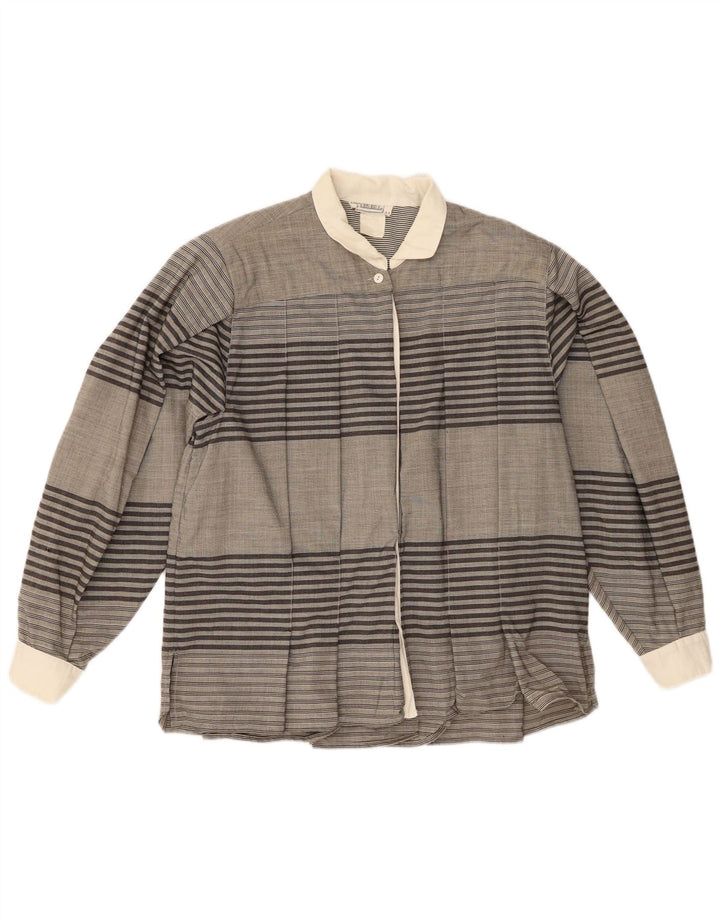 Bluză Cămașă Vintage Femei IT 44 Medium Gri Dunge