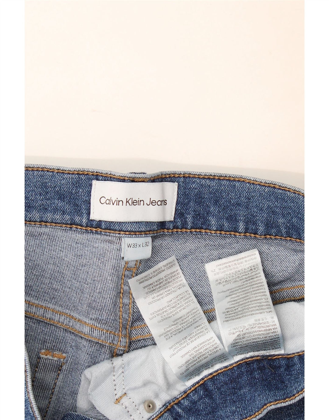 Blugi slim pentru bărbați Calvin Klein W33 L32 Bumbac albastru