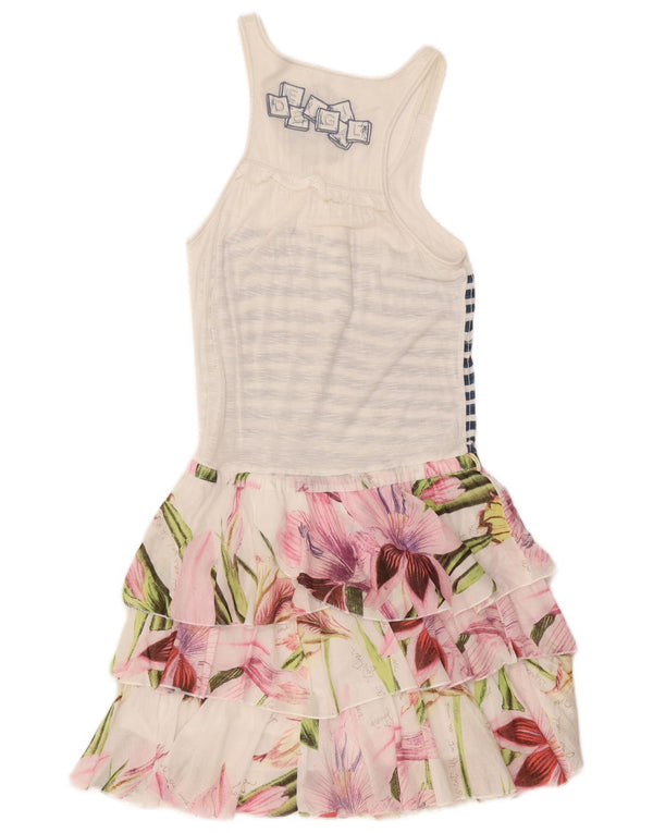 Rochie cu etaje fără mâneci Desigual pentru femei EU 38 Medium White Floral