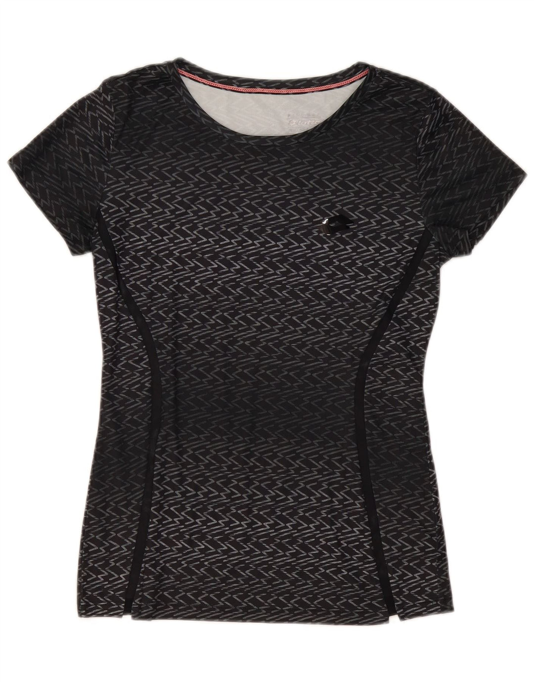 Tricou pentru femei Lotto Top UK 12 Medium Black Chevron Poliester