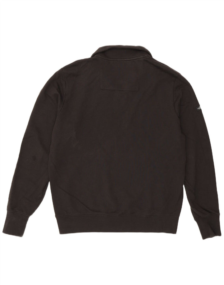 Pulover Superdry pentru bărbați, cu fermoar și gât, bumbac negru XL